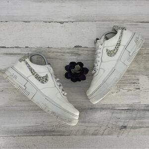 Nike Air Force 1 Pixel SE Leopard White Leather Sneakers Size 10.5